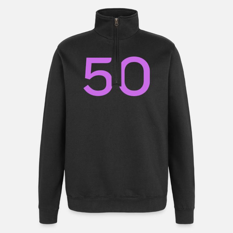 50 - Quarter-Zip-Sweatshirt - Schwarz