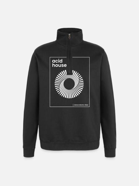 acid house music poster - Quarter-Zip Sweatshirt - black