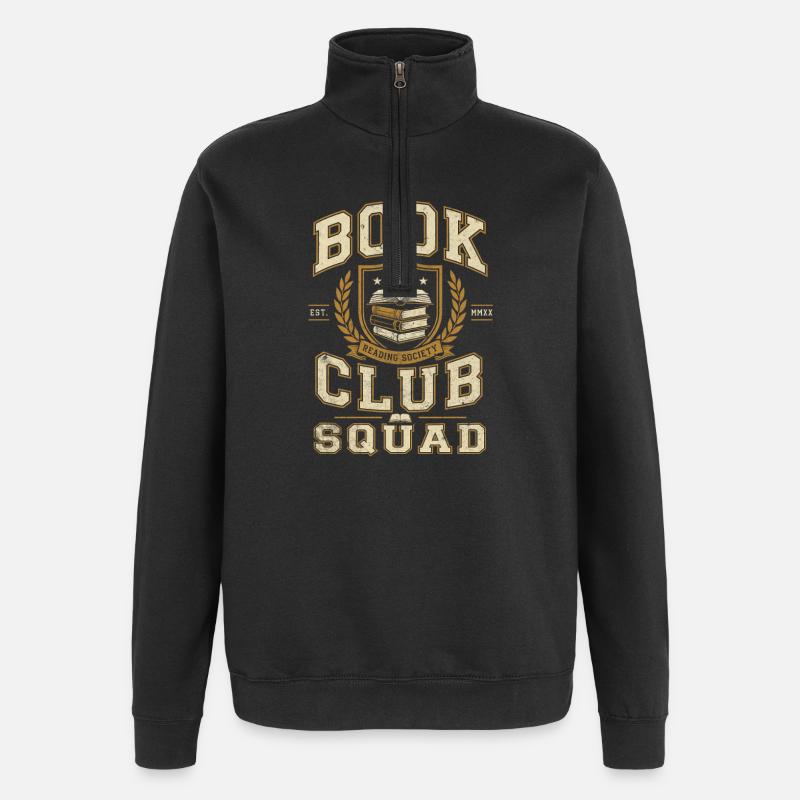 Buchclub Squad Emblem - Quarter-Zip-Sweatshirt - Schwarz