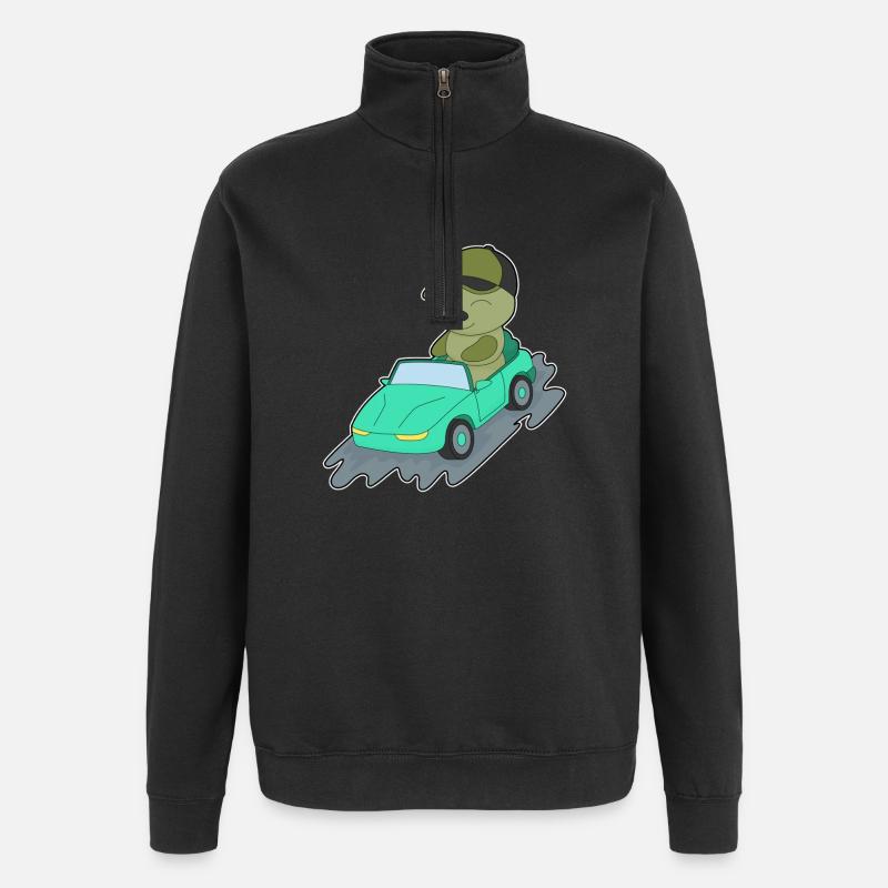 Chenille Car - Sweat à zip 1/4 - noir