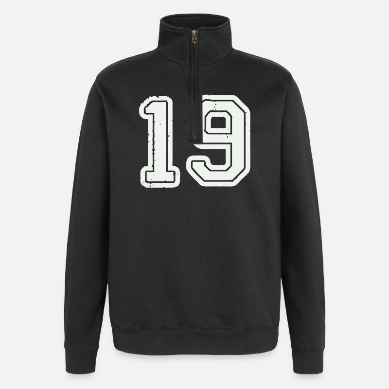 19 - Quarter-Zip-Sweatshirt - Schwarz