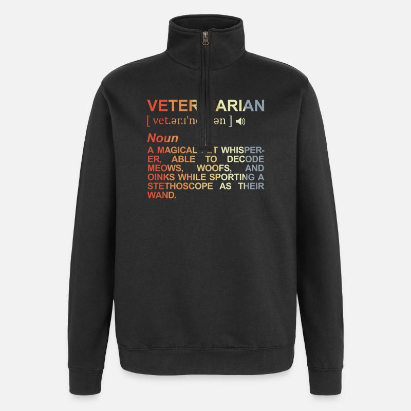 Signification vétérinaire - Sweat à zip 1/4 - noir