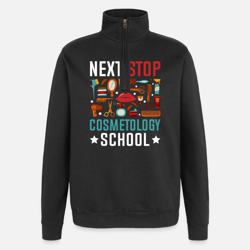 Next Stop Cosmetology School - Quarter-Zip-Sweatshirt - Schwarz