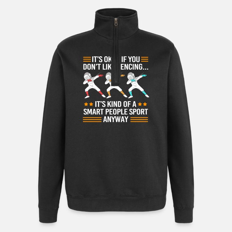 escrime - Sweat à zip 1/4 - noir