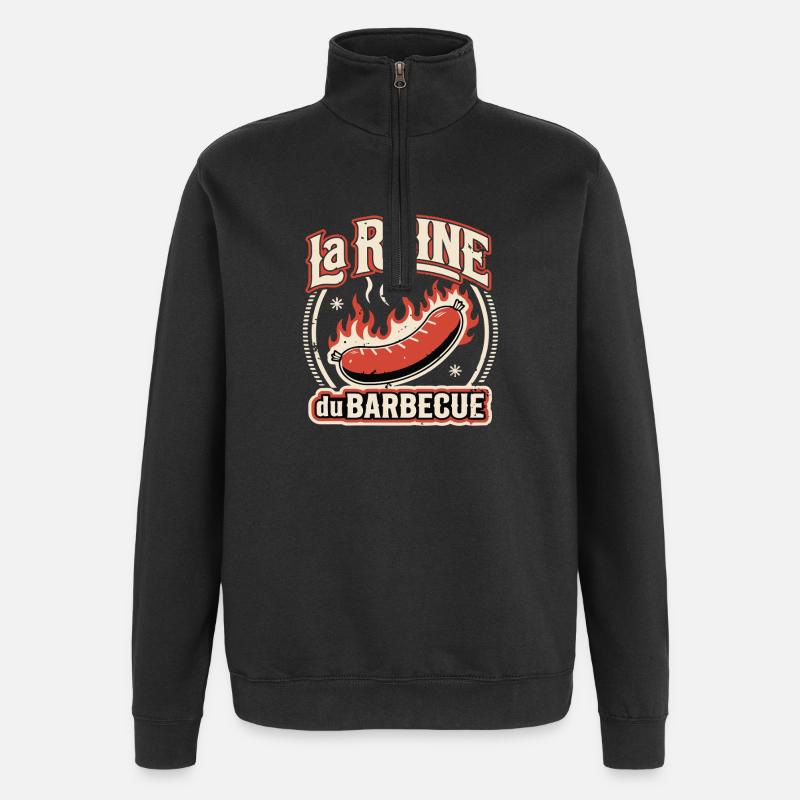 La Reine du Barbecue - Sweat à zip 1/4 - noir