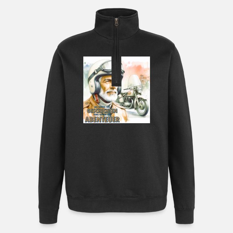Geschichten und Abenteuer - Quarter-Zip-Sweatshirt - Schwarz