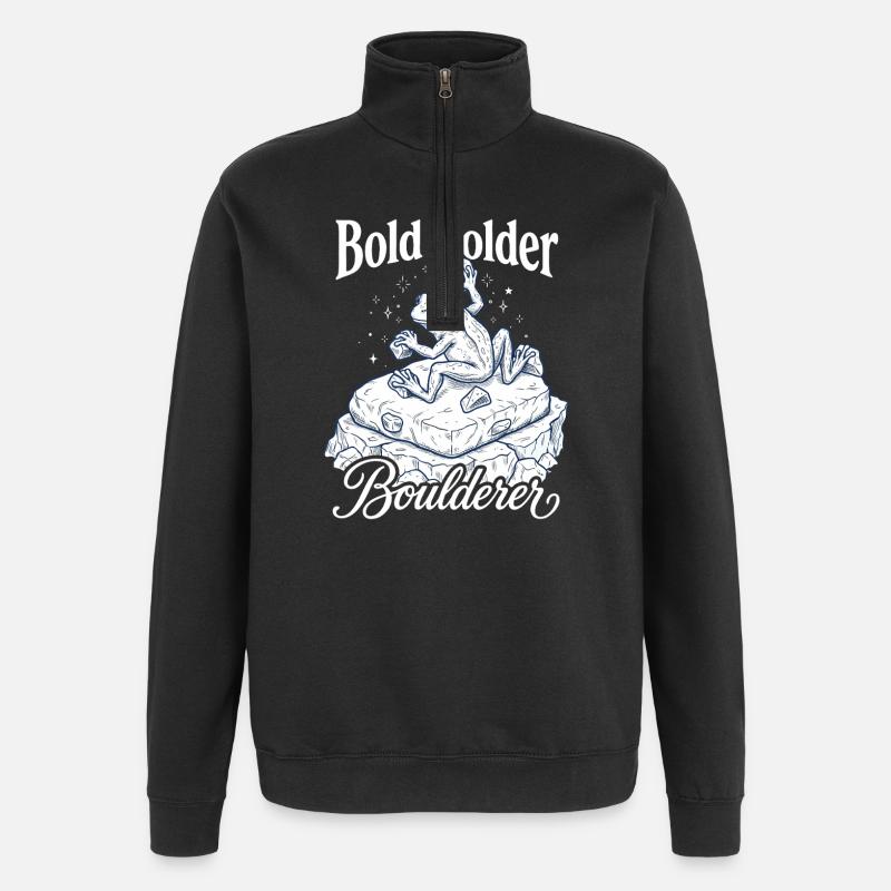 Bouldering Bold Bolder Boulderer - Quarter-Zip Sweatshirt - black