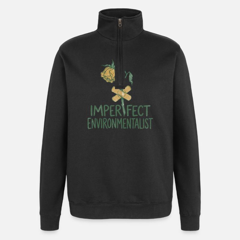 Kaputte Blume - Quarter-Zip-Sweatshirt - Schwarz
