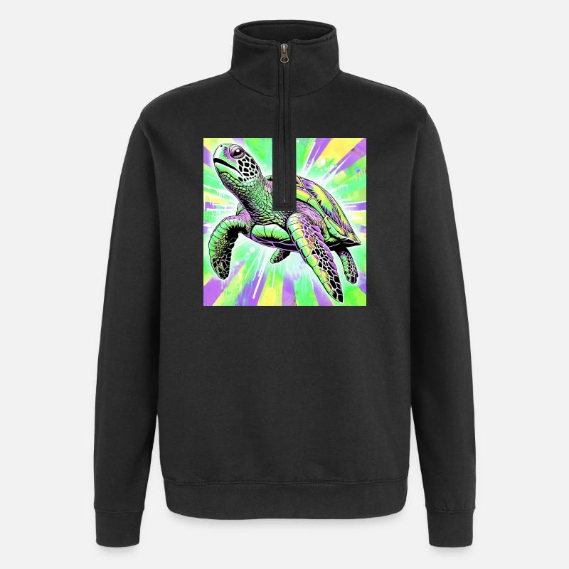 Schildkröte - Quarter-Zip-Sweatshirt - Schwarz
