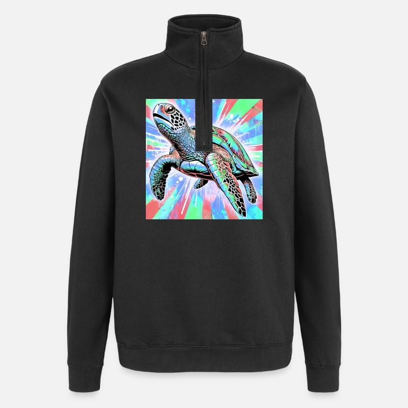 Schildkröte - Quarter-Zip-Sweatshirt - Schwarz
