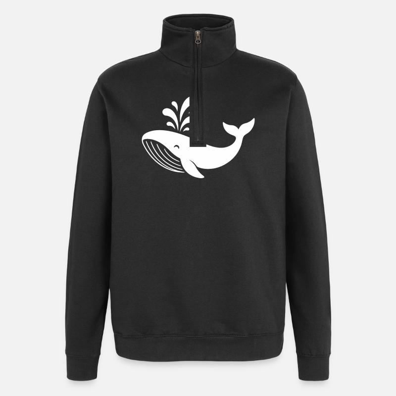 baleine - Sweat à zip 1/4 - noir