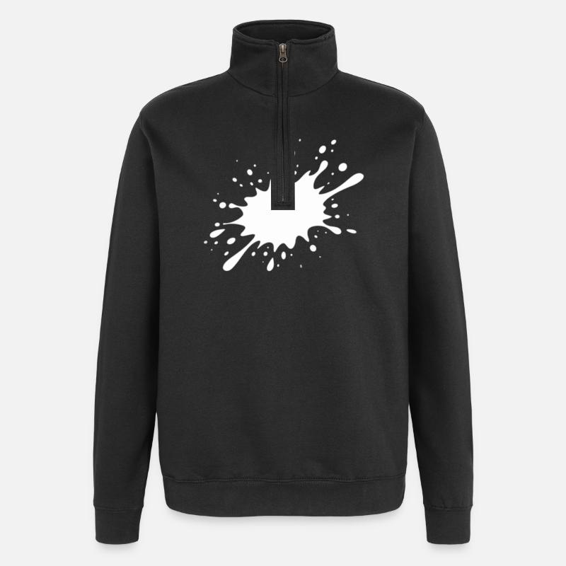 Ink Stain Explosion - Quarter-Zip Sweatshirt - black