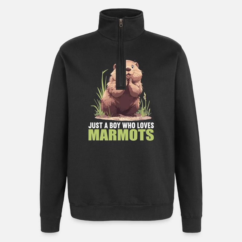 Marmottes Marmotte - Sweat à zip 1/4 - noir