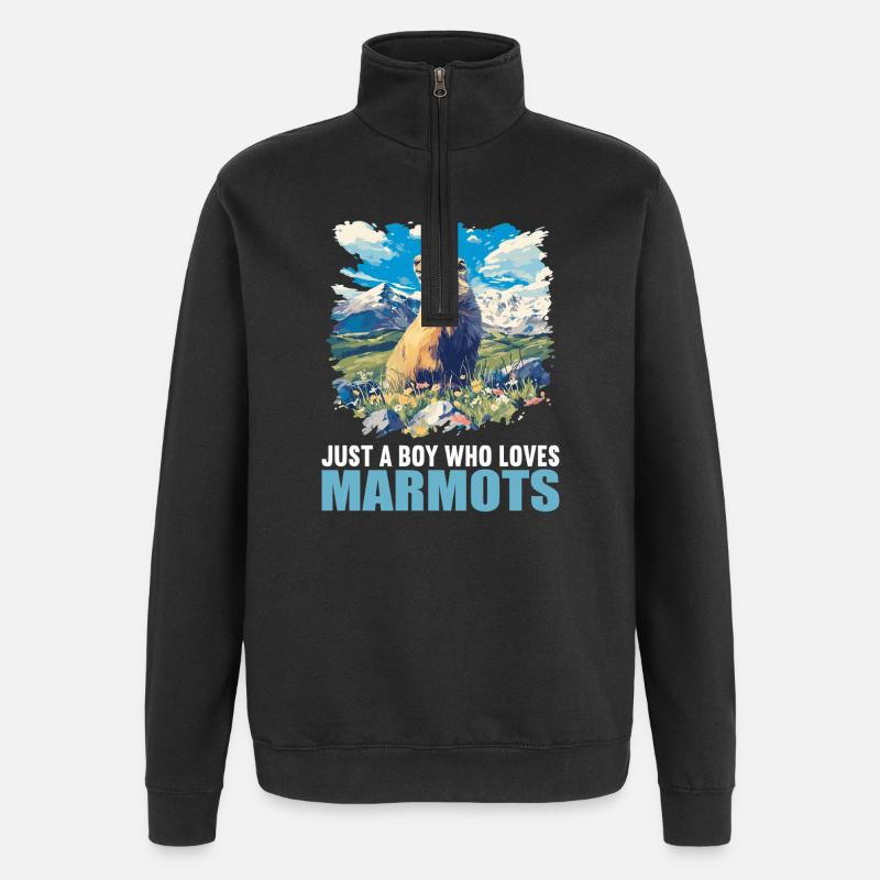 Murmeltiere Murmeltier - Quarter-Zip-Sweatshirt - Schwarz