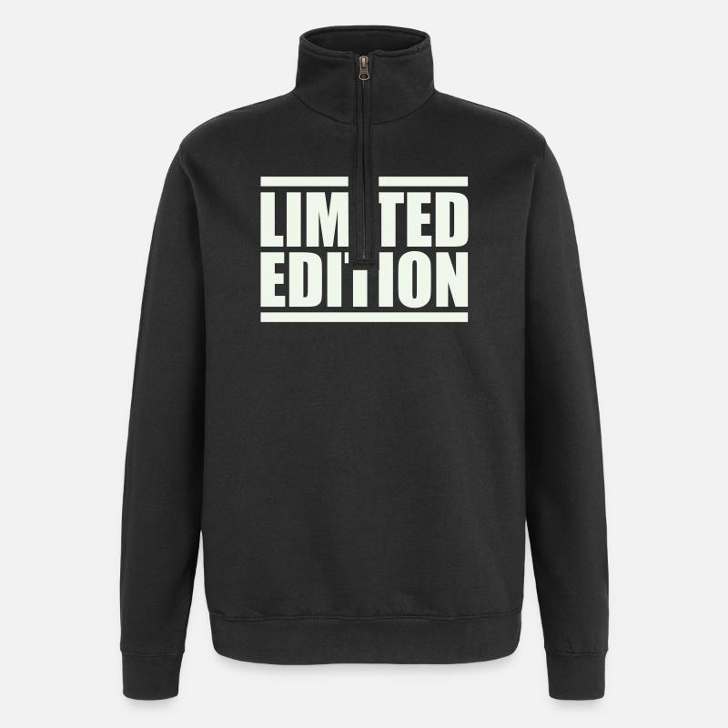 Limitierte Auflage Großbuchstaben - Quarter-Zip-Sweatshirt - Schwarz