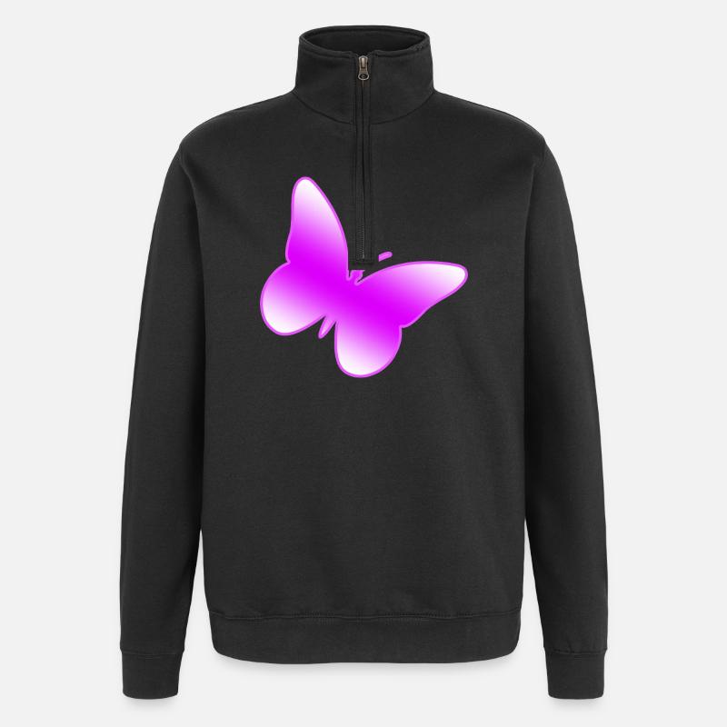 Schmetterling - Quarter-Zip-Sweatshirt - Schwarz