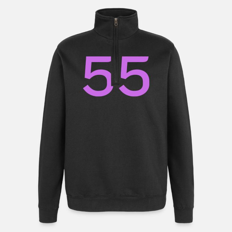 55 - Sweat à zip 1/4 - noir