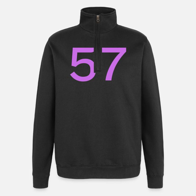 57 - Quarter-Zip-Sweatshirt - Schwarz