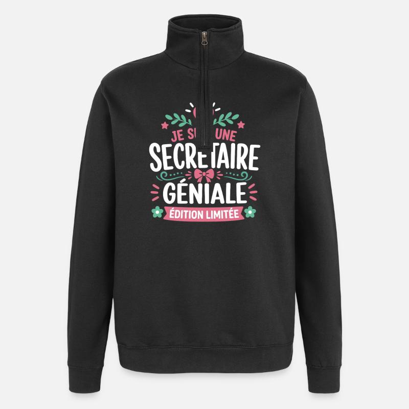 Secrétaire Géniale Édition Limitée - Sweat à zip 1/4 - noir