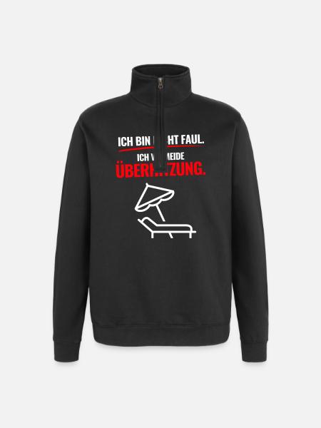 Zu Heiß Für Leistung - Quarter-Zip-Sweatshirt - Schwarz