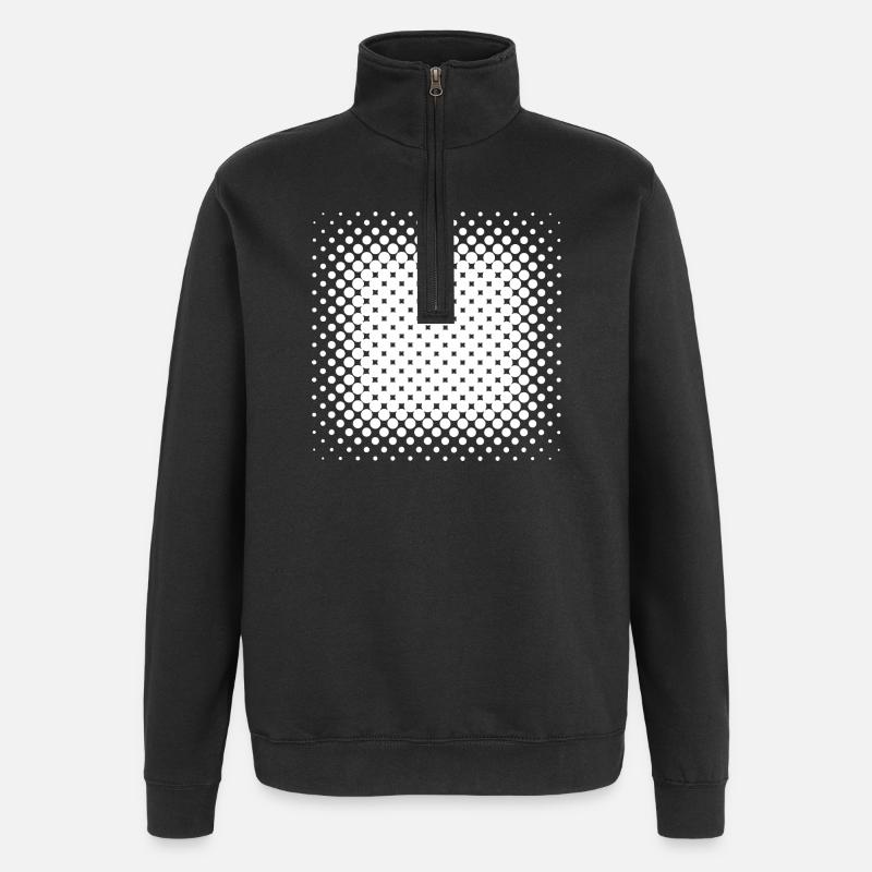 Radial Halftone Square - Quarter-Zip Sweatshirt - black