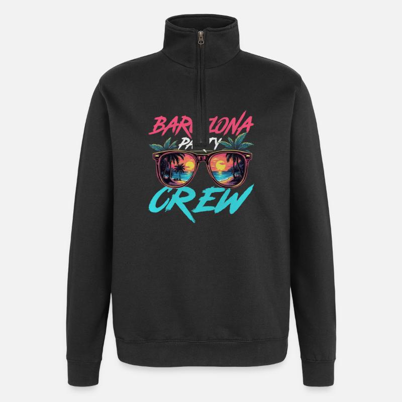 Barcelona Party Crew - Quarter-Zip Sweatshirt - black