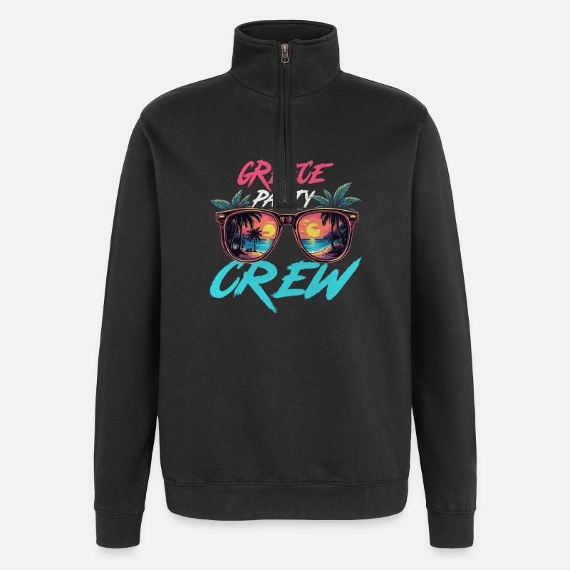 Greece Party Crew - Quarter-Zip Sweatshirt - black