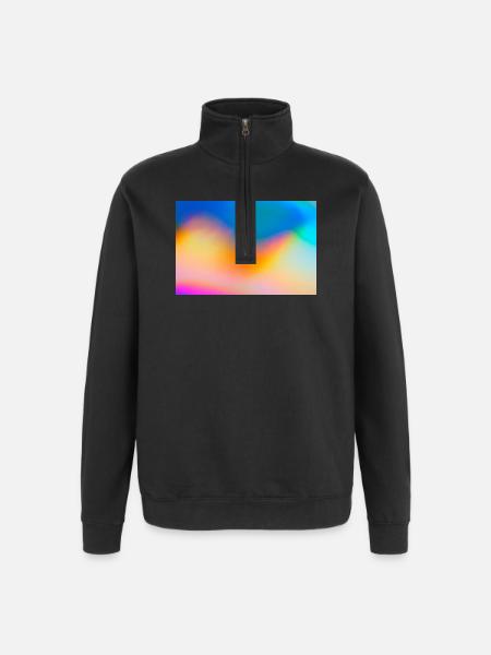 Farbwellen Gradientkulisse - Quarter-Zip-Sweatshirt - Schwarz