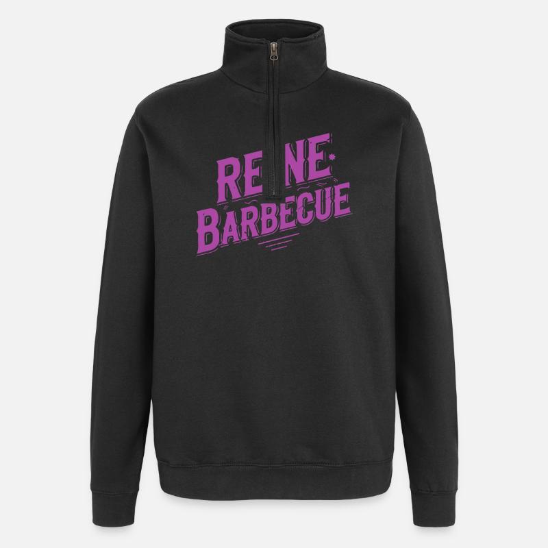 Retro Barbecue Queen Purple - Quarter-Zip Sweatshirt - black