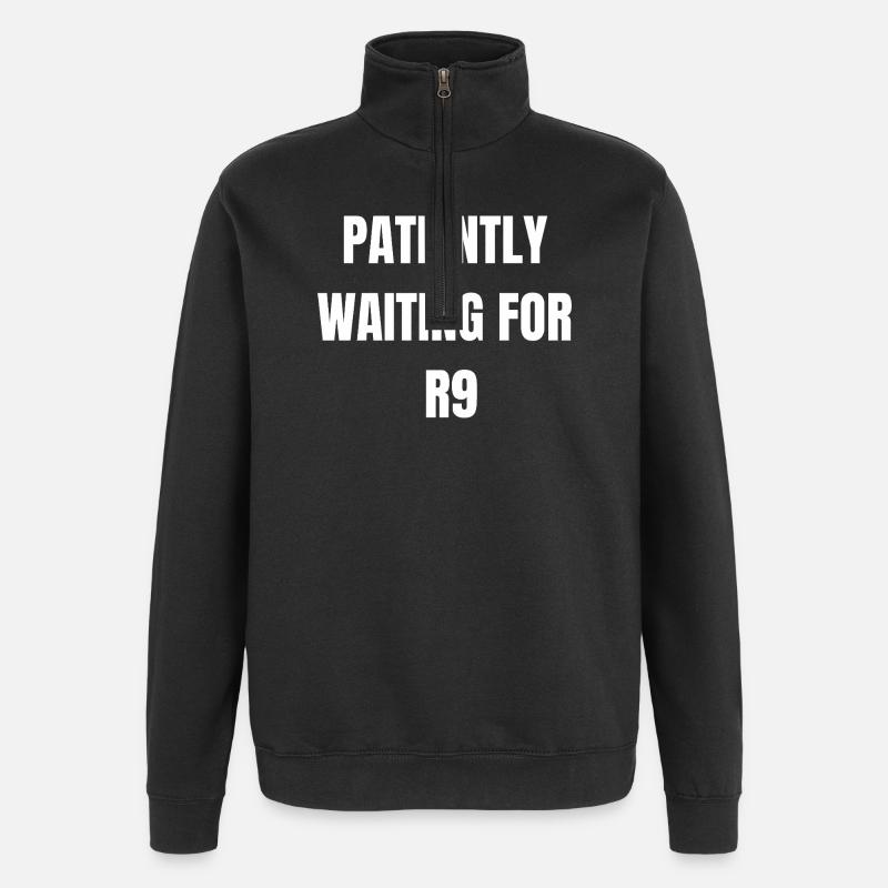 Geduldig auf R9 warten - Quarter-Zip-Sweatshirt - Schwarz
