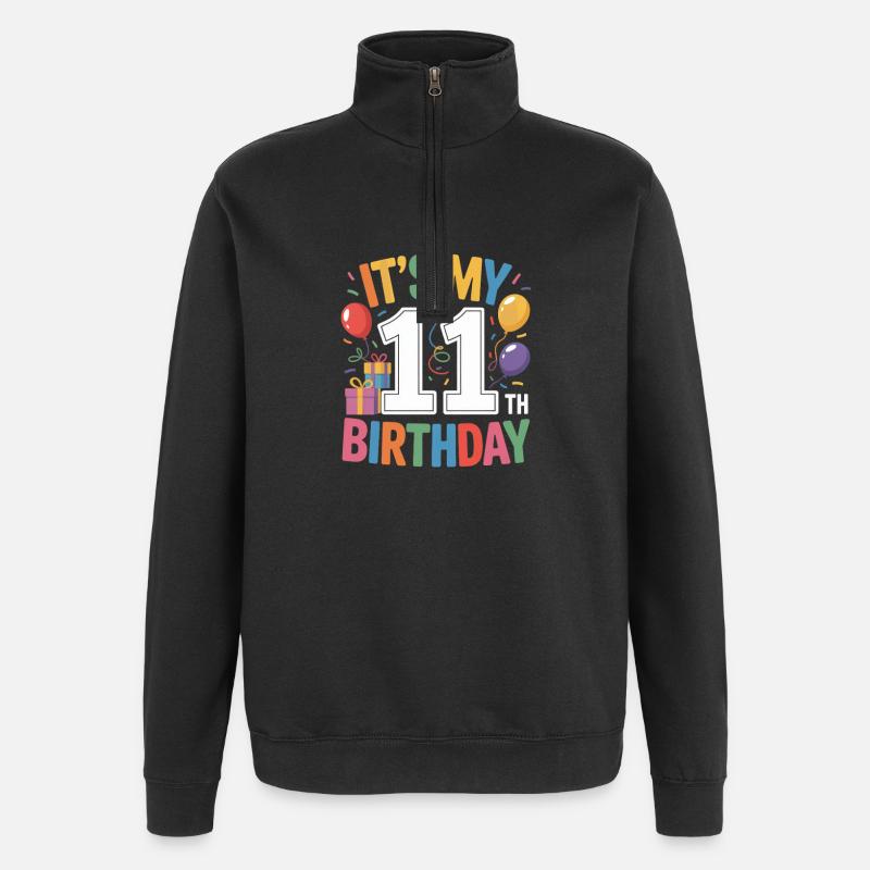 11e anniversaire - Sweat à zip 1/4 - noir