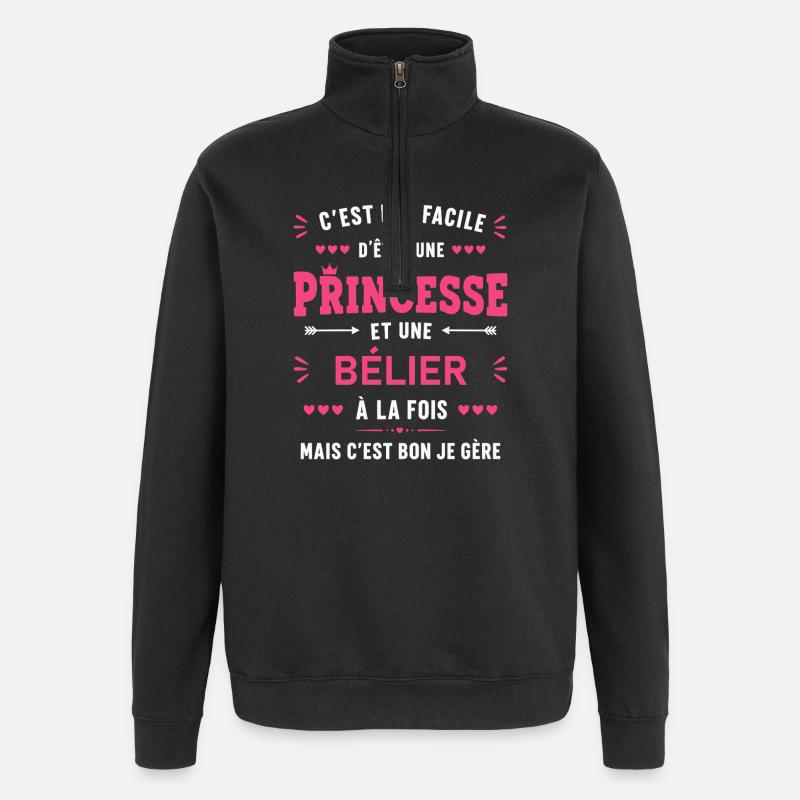 bélier - Sweat à zip 1/4 - noir