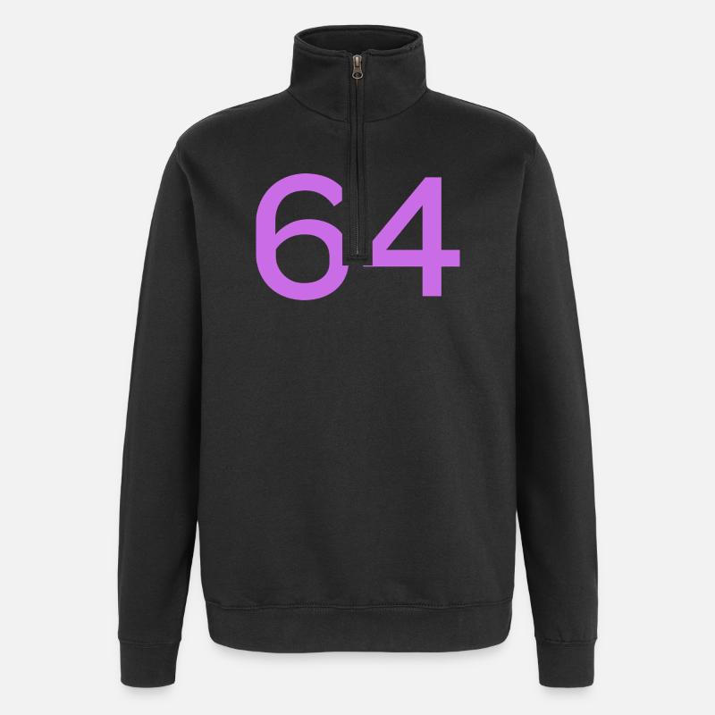 64 - Sweat à zip 1/4 - noir