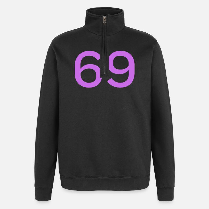 69 - Sweat à zip 1/4 - noir
