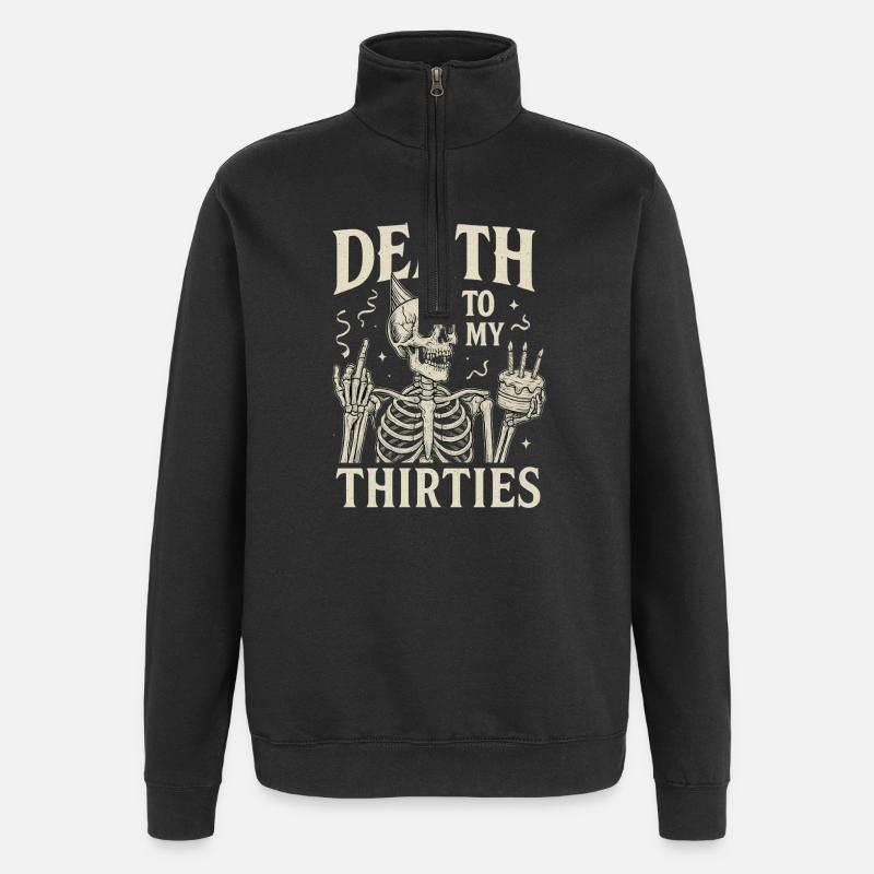 drôle 40e anniversaire - Sweat à zip 1/4 - noir