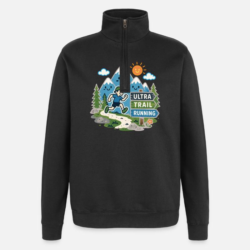 Ultra-Trailrunning - Quarter-Zip-Sweatshirt - Schwarz