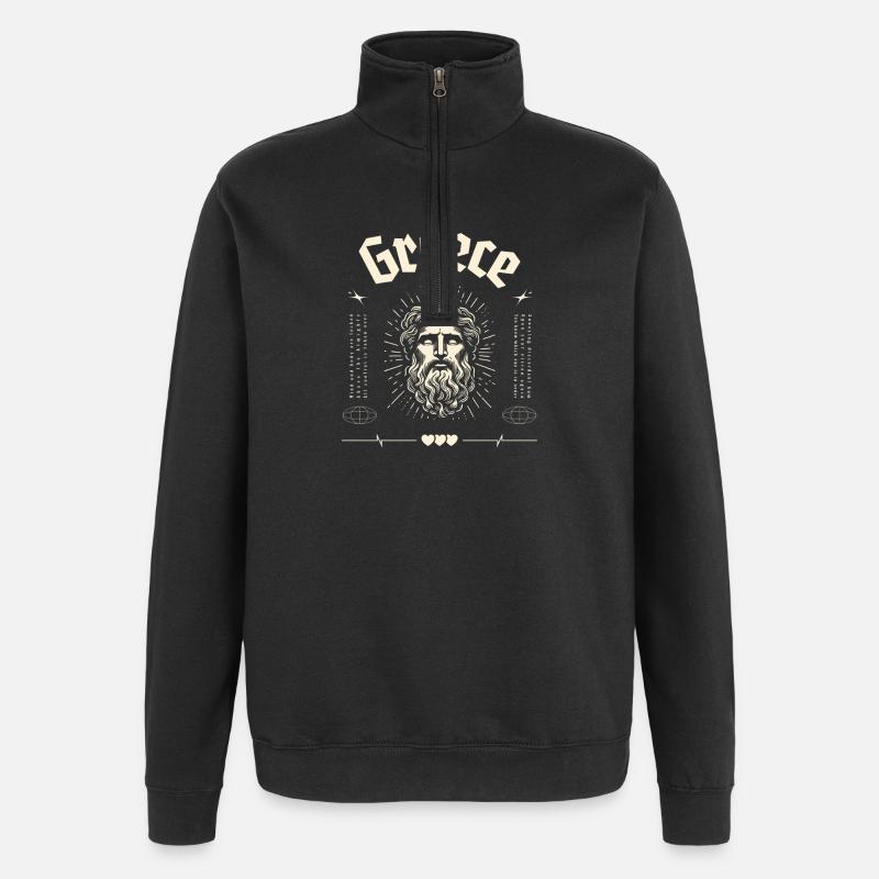 Greece Antiker Gott Portrait - Quarter-Zip-Sweatshirt - Schwarz