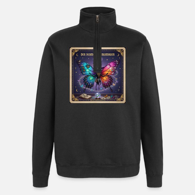 Der Schmetterlingsmagier - Quarter-Zip-Sweatshirt - Schwarz