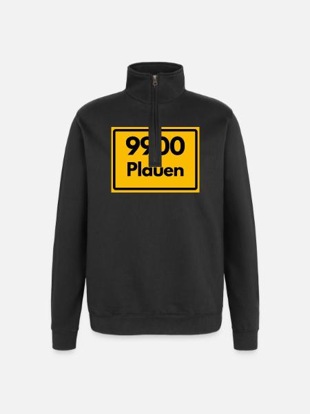 ALTE POSTLEITZAHL 9900 PLAUEN SACHSEN - Quarter-Zip-Sweatshirt - Schwarz