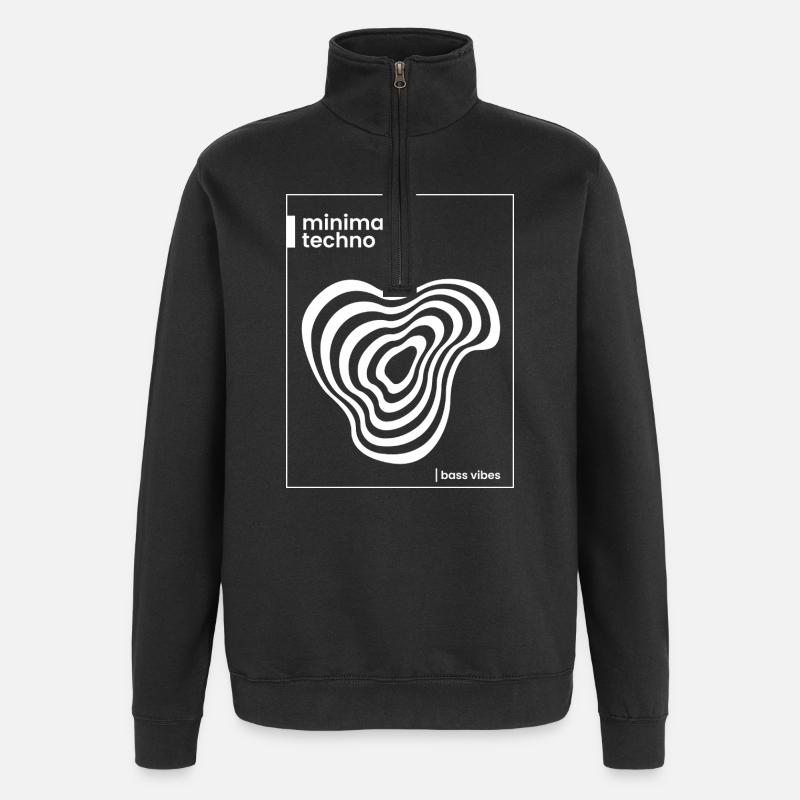 Minimal-Techno-Abstract-Vibe - Quarter-Zip-Sweatshirt - Schwarz