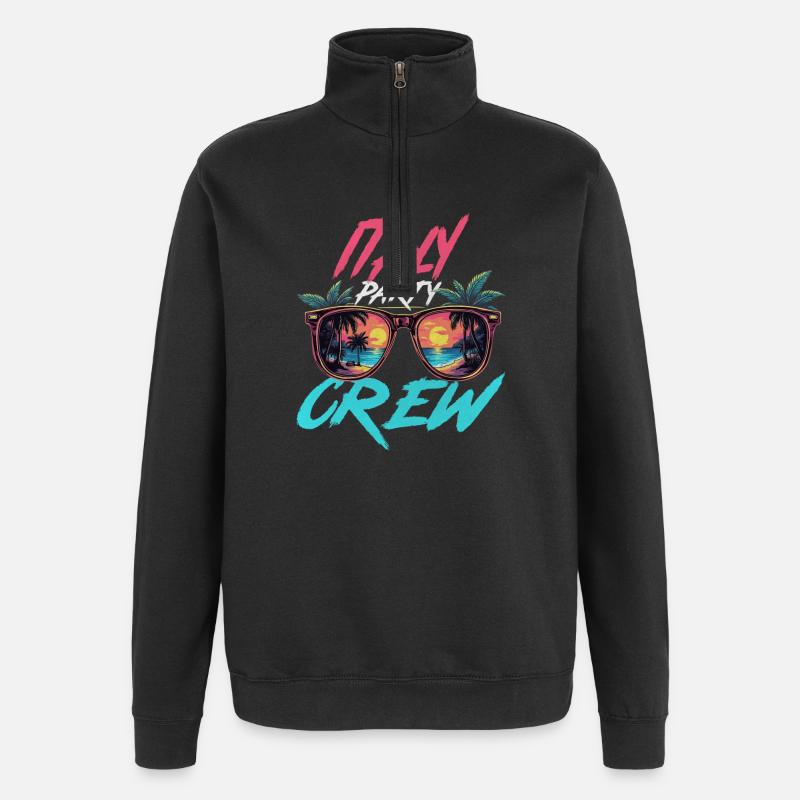 Italy Party Crew - Quarter-Zip Sweatshirt - black