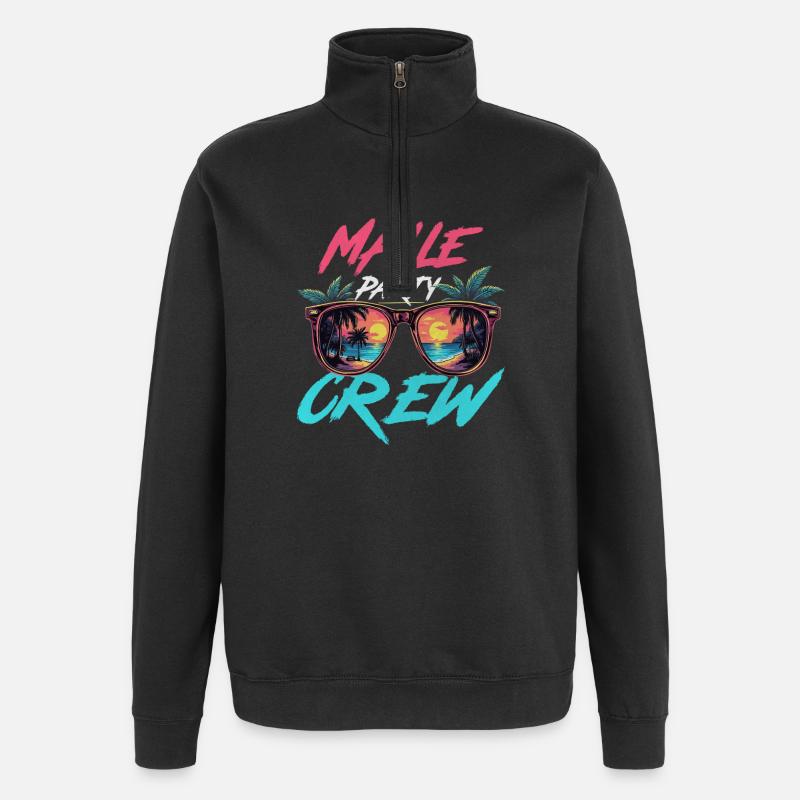 Malle Party Crew - Sweat à zip 1/4 - noir