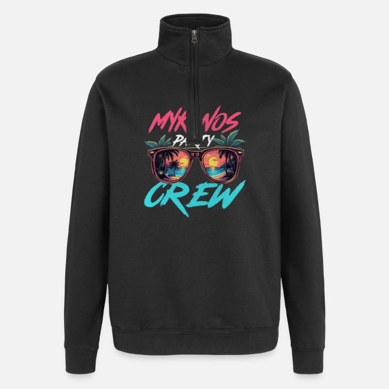 Équipe de fête de Mykonos - Sweat à zip 1/4 - noir