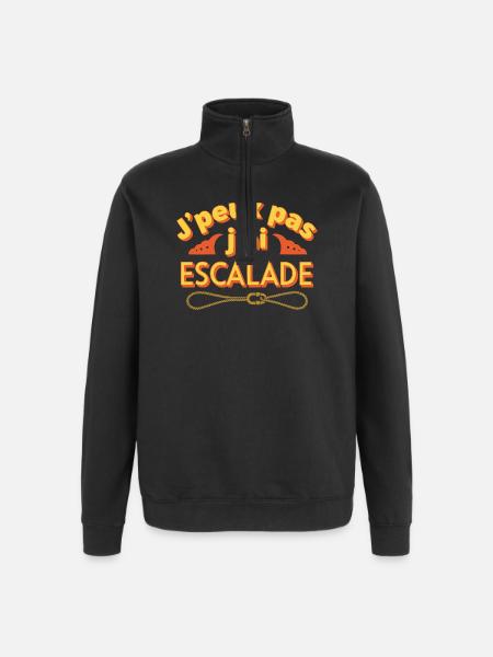J'peux pas j'ai escalade - Sweat à zip 1/4 - noir