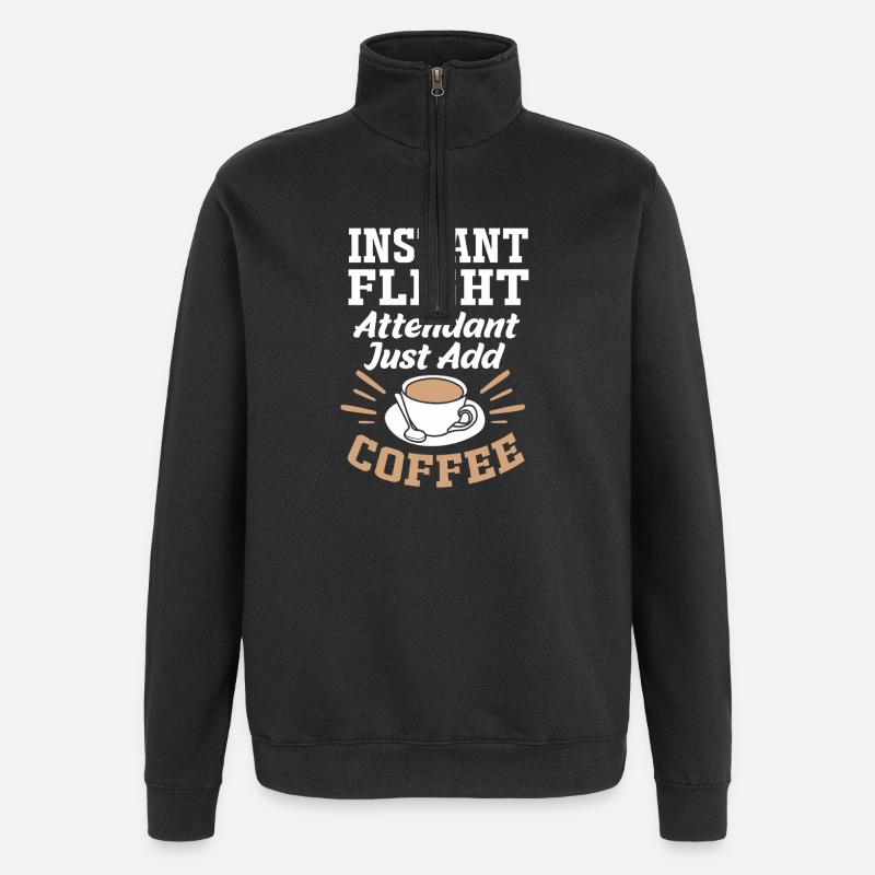Stewardess Flugbegleiter - Quarter-Zip-Sweatshirt - Schwarz