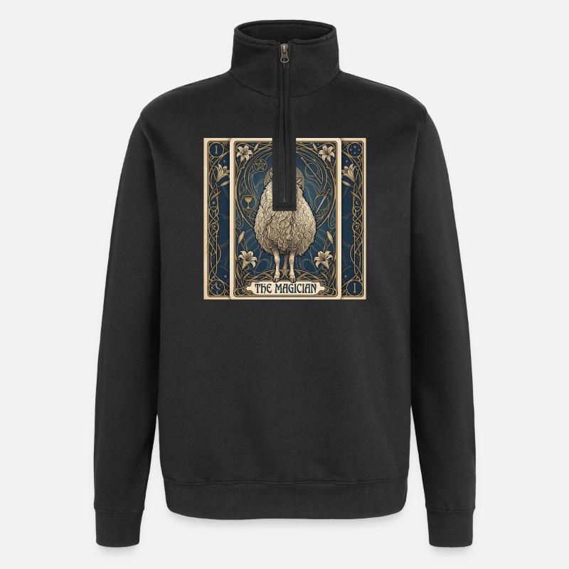 Schaf, der Magier - Quarter-Zip-Sweatshirt - Schwarz