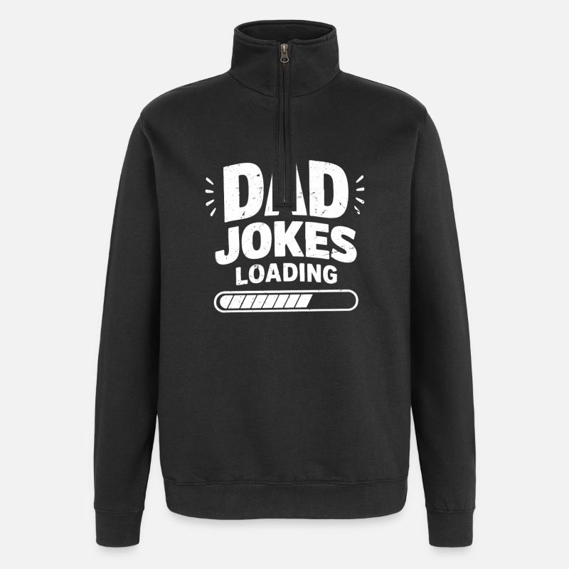 dad jokes loading - Quarter-Zip-Sweatshirt - Schwarz