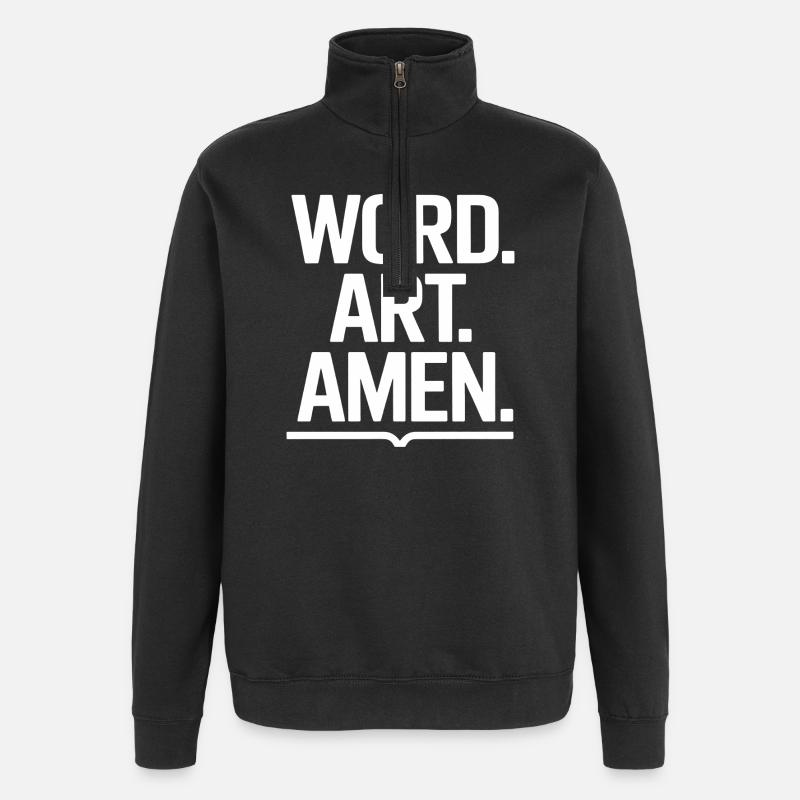 Wortkunst Amen-Typografie - Quarter-Zip-Sweatshirt - Schwarz