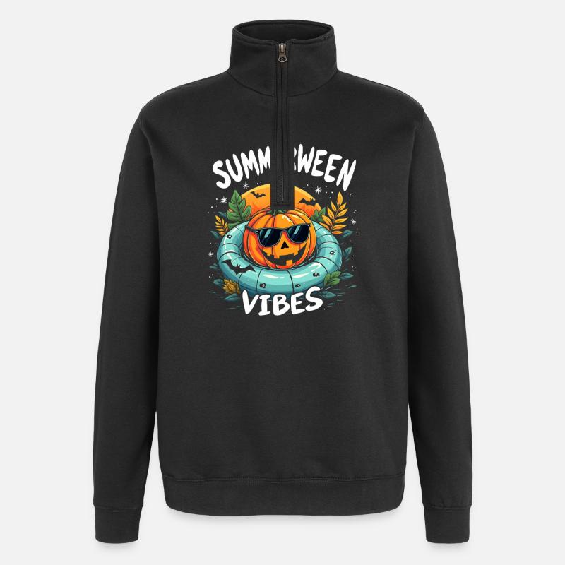 Ambiance Summerween Halloween - Sweat à zip 1/4 - noir