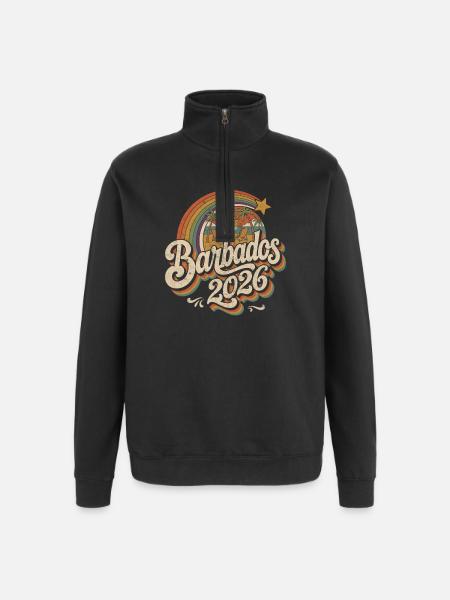 Barbade 2026 Atmosphaera côtière rétro - Sweat à zip 1/4 - noir